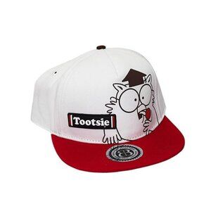 BRISCO BRANDS Unisex Tootsie Roll Owl Nom Nom Snapback Hat In White/Red